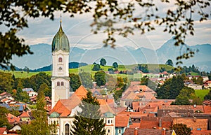 Beautiful and cosy small Bavarian village in Germany, Europe.