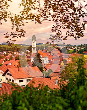 Beautiful and cosy small Bavarian village in Germany, Europe.