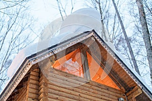 Beautiful Cottage in the forest at Furano Ningle Terrace with Snow in winter season. landmark and popular for attractions in