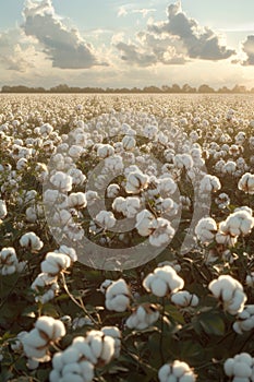 Beautiful cotton fields full of crops