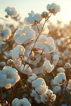Beautiful cotton fields full of crops