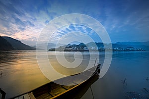 Beautiful country scenery in a lake, China