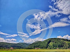 Beautiful country side blue clouds