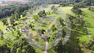 Beautiful country side golf course in sunny day