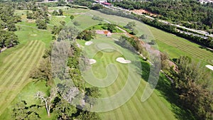 Beautiful country side golf course in sunny day