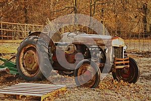 Beautiful fall tractor