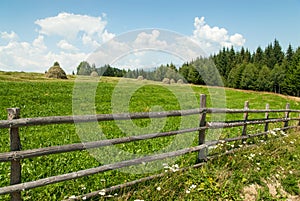 Beautiful countryside landscape near fundata village brasov county romania unesco site