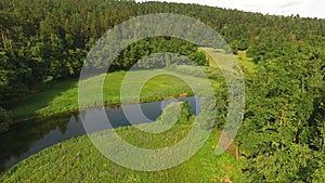 Beautiful Countryside River Valley At Summer