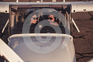 Couple in aircraft