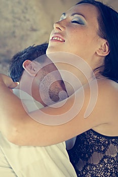 Beautiful Couple Being Intimate photo