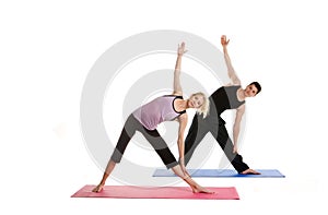 Beautiful Couple Doing Yoga