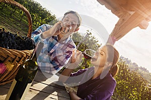 Beautiful Couple Drinking Wine