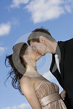 Beautiful couple kissing