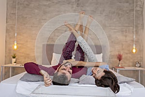 Couple having fun in bed