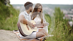 Beautiful Couple In Love In Nature On Romantic Date, Spending Time Together.