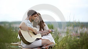 Beautiful Couple In Love In Nature On Romantic Date, Spending Time Together.