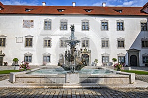 Beautiful courtyard with a fountain of Zeil Castle photo