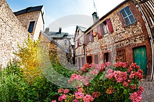 Beautiful courtyard of Honfleur old city