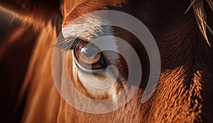 Beautiful cow portrait nose and eye close up generated by AI