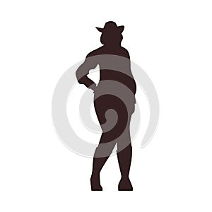 Beautiful cowgirl black silhouette, American western rodeo girl vector outline illustration, vintage swag cowgirl