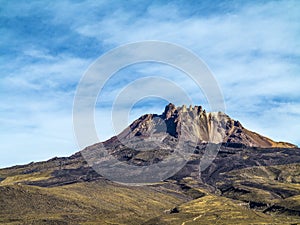 Beautiful crater of Volcano Tunupa in Bolivia