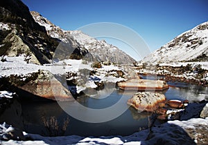 Beautiful creek in the Cordillera mountain