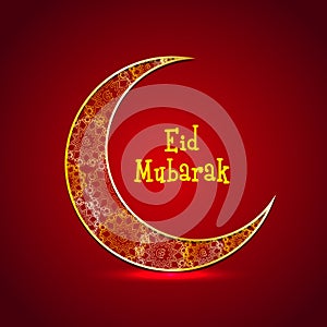 Beautiful crescent moon for Eid celebration.