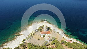 Beautiful Croatia, amazing seascape, lighthouse of Veli Rat on the island of Dugi Otok, Adriatic sea horizon