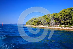 Beautiful Croatian seascape,blue sky abstract