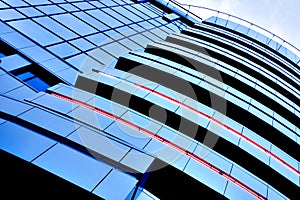 Beautiful crop of blue skyscrapers