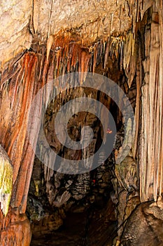 Beautiful crystalline formations in the cave created by nature over the years