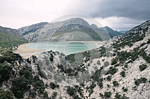 Beautiful Cuber lake in Serra de Tramuntana mountains in Majorca, Spain, Europe