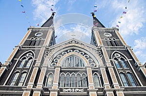 Beautiful and cultured Christian temple in Thailand