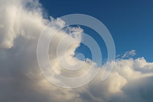 Beautiful cumulus cloud on the blue sky