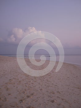 Beautiful Cumulus clouds over the ocean in Maldive