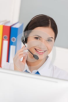 Beautiful customer service representative.