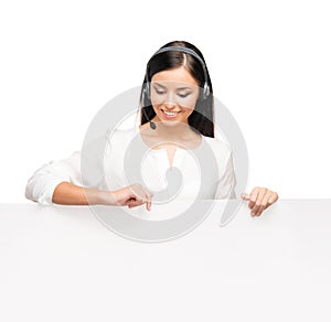 A beautiful customer support operator