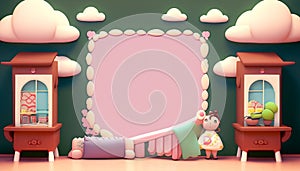 Cute home with space for text. AI Generated