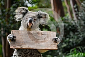 koala with a sign