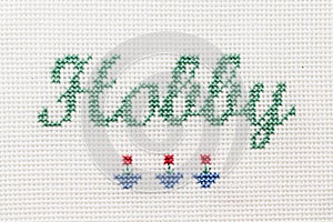 Beautiful cute miniature embroidery word Hobby