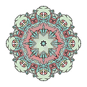 Beautiful cute vintage circle mandala