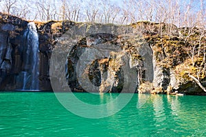 The beautiful cyan water of Changbai Mountains