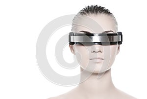 Beautiful cyber woman's face