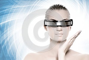 Beautiful cybrer woman