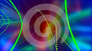 Beautiful 3D Line Background. Neon, red, blue, yellow, green lines on a bright colored background. Abstract background