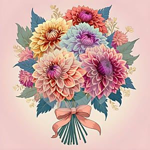 Beautiful dahlia floral bouquet