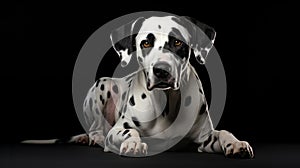 Beautiful Dalmatian Dog on Black