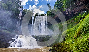 Beautiful Dambri waterfall is inside the forest, Bao Loc city, VietNam