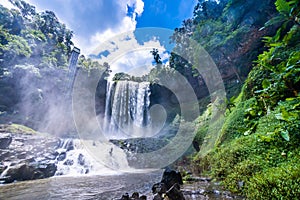 Beautiful Dambri waterfall is inside the forest, Bao Loc city, VietNam