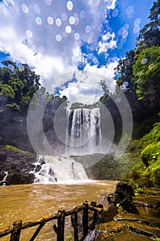 Beautiful Dambri waterfall is inside the forest, Bao Loc city, VietNam